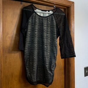 Black and Gray Lace top. Fitted slim XL. Fits like a medium